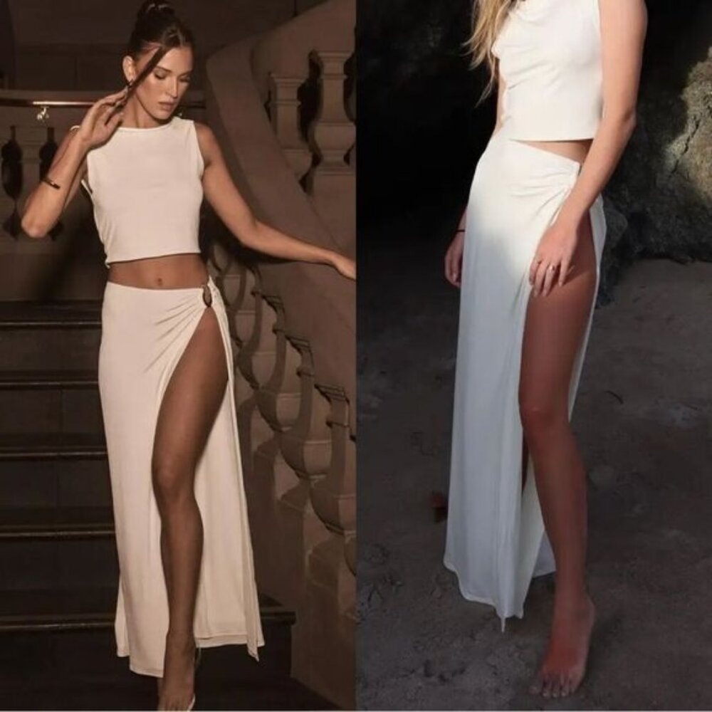 Meshki Suri White Maxi Skirt Size XS